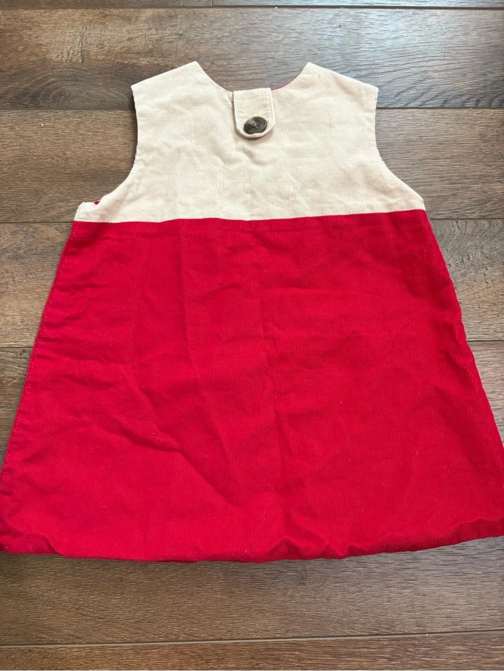 TBBC The Beaufort Bonnet Company Red Cream Corduroy Dress 18-24M